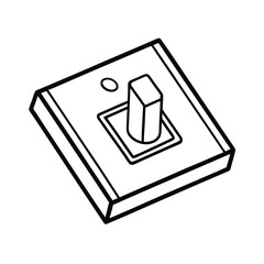 Simple outline illustration of a toggle switch on a square mounting plate