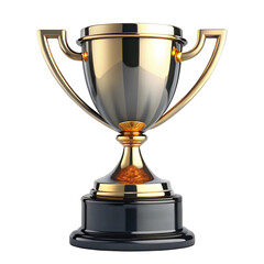 gold trophy cup isolated on white