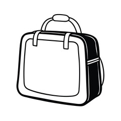 Handbag graphic vector illustration simple black and white design elegant minimalist style shopping bag