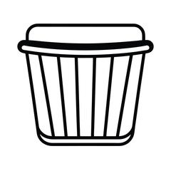 Minimalist black and white paper cup illustration for coffee or tea beverage