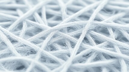 Close-up of interwoven white threads, creating a textured pattern that highlights the intricate design and softness of the fibers.