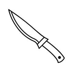 Outline illustration of hunting knife isolated on white background decorative element minimalist line art