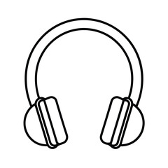 Minimalist headphones line art for music audio listening and entertainment vector illustration