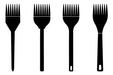 set of Paintbrush silhouette vector illustration