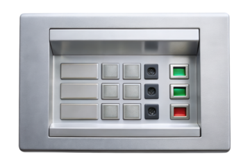 ATM Machine Keypad Interface with Function Buttons isolated on a transparent background
