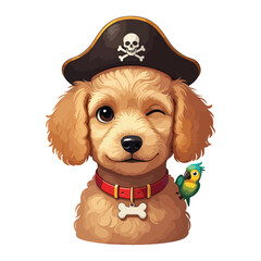 Cartoon Illustration of a Standing Cute Poodle Dog vector