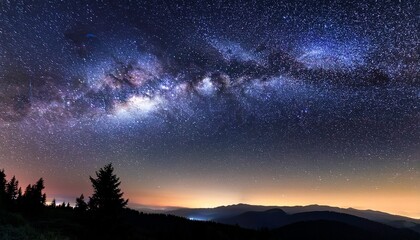 Obraz premium milky way galaxy on a night sky long exposure photograph with