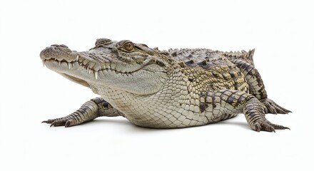 Naklejka premium Crocodile isolated on white background