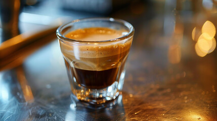 Detailed View of Espresso Shot with Crema