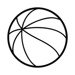 Black outline of basketball vector illustration for sport and education related projects