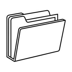 Open office folder outline vector illustration document management concept for digital design