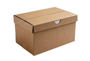Cardboard box on a white insulated background.