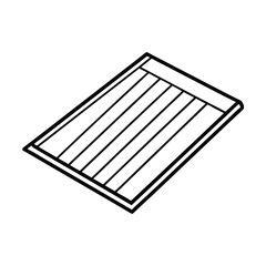 Black and white vector illustration of blinds or shutter window shade design element