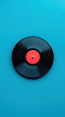 Vinyl record minimalist retro blue.