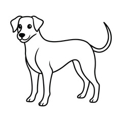 Simple dog illustration line art vector graphic for coloring books and educational materials