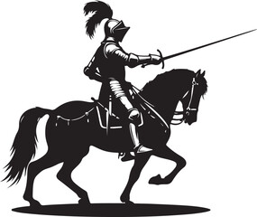 Medieval jousting vector