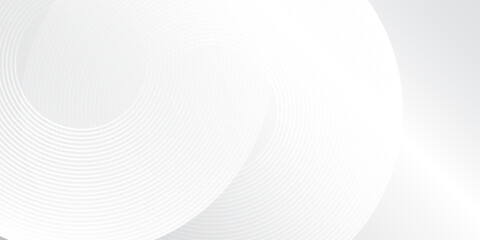 Modern white glowing geometric lines on gray background. Modern shiny blue circle background abstract simple