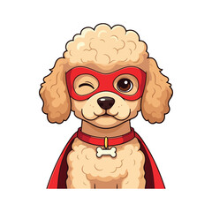 Cartoon Illustration of a Standing Cute Poodle Dog vector