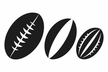set of Rugby ball silhouette vector illustration