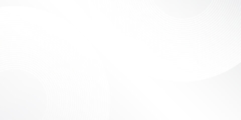 Modern white glowing geometric lines on gray background. Modern shiny blue circle background