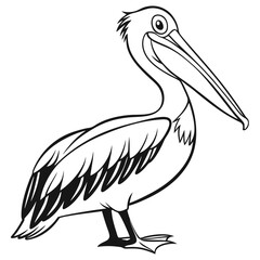 Fototapeta premium Great White Pelican bird silhouette vector illustration