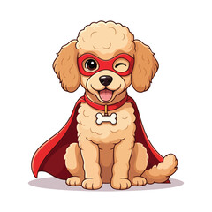 Cartoon Illustration of a Standing Cute Poodle Dog vector