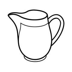 Simple outline illustration of a creamer jug classic kitchenware design isolated