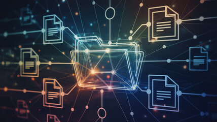 Digital Data Gateway: Visualize a sophisticated digital data network, where interconnected folders and documents symbolize a seamless flow of information.