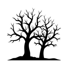 Dead trees vector silhouette