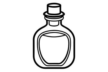 Bottle Of Essential Oils Line Art Vector Illustration