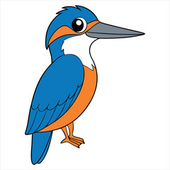 Cartoon Kingfisher vector illustration