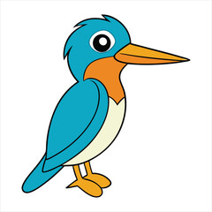Cartoon Kingfisher vector illustration
