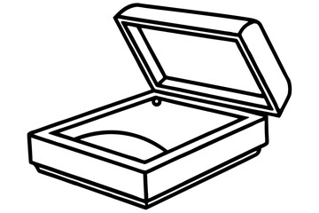 Jewelry Box Line Art Vector Illustration