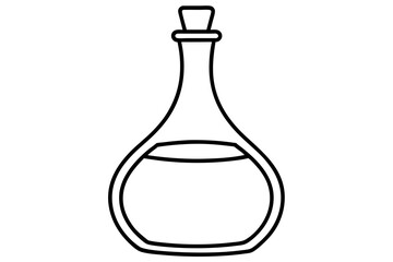 Minimalist Wine Decanter Line Art Vector Illustration