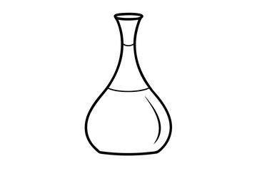 Minimalist Wine Decanter Line Art Vector Illustration