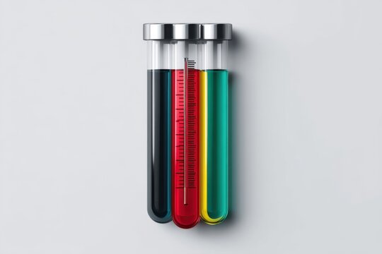 Colorful Liquid Thermometers in Test Tubes
