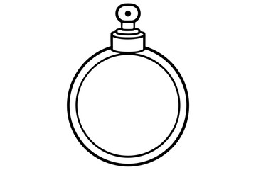 Round Perfume Bottle Line Art Vector Illustration