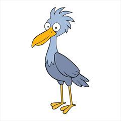 Cartoon Shoebill Stork Vector Illustration