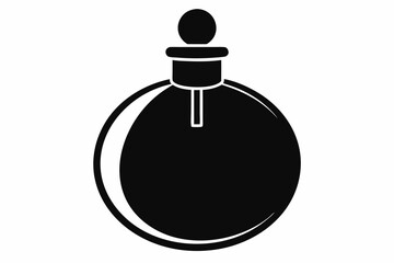 Round Perfume Bottle Silhouette Vector Illustration
