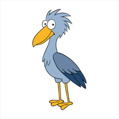 Cartoon Shoebill Stork Vector Illustration