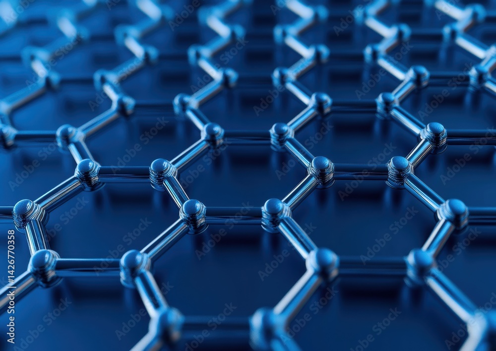 Poster blue hexagonal background vector presentation design generative ai