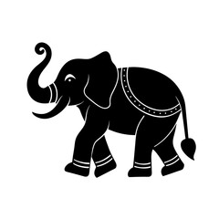 Rocking Elephant silhouette vector art