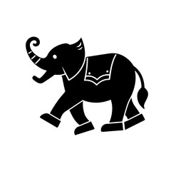 Rocking Elephant silhouette vector art