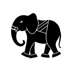 Rocking Elephant silhouette vector art