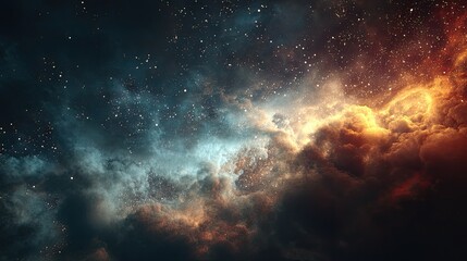 Fototapeta premium Abstract nebula cloud in deep space, cosmic galaxy background with colorful star dust
