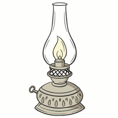 Oil Lamp Vector &ndash; AI Graphic Design File on White Background