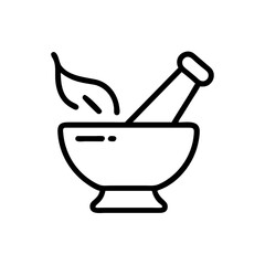 Mortar and Pestle for Chemistry Lab Icon Design