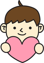 하트 들고 있는 남자