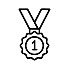 Number One Gold Medal Award Icon Design
