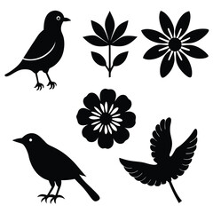 set of vector birds